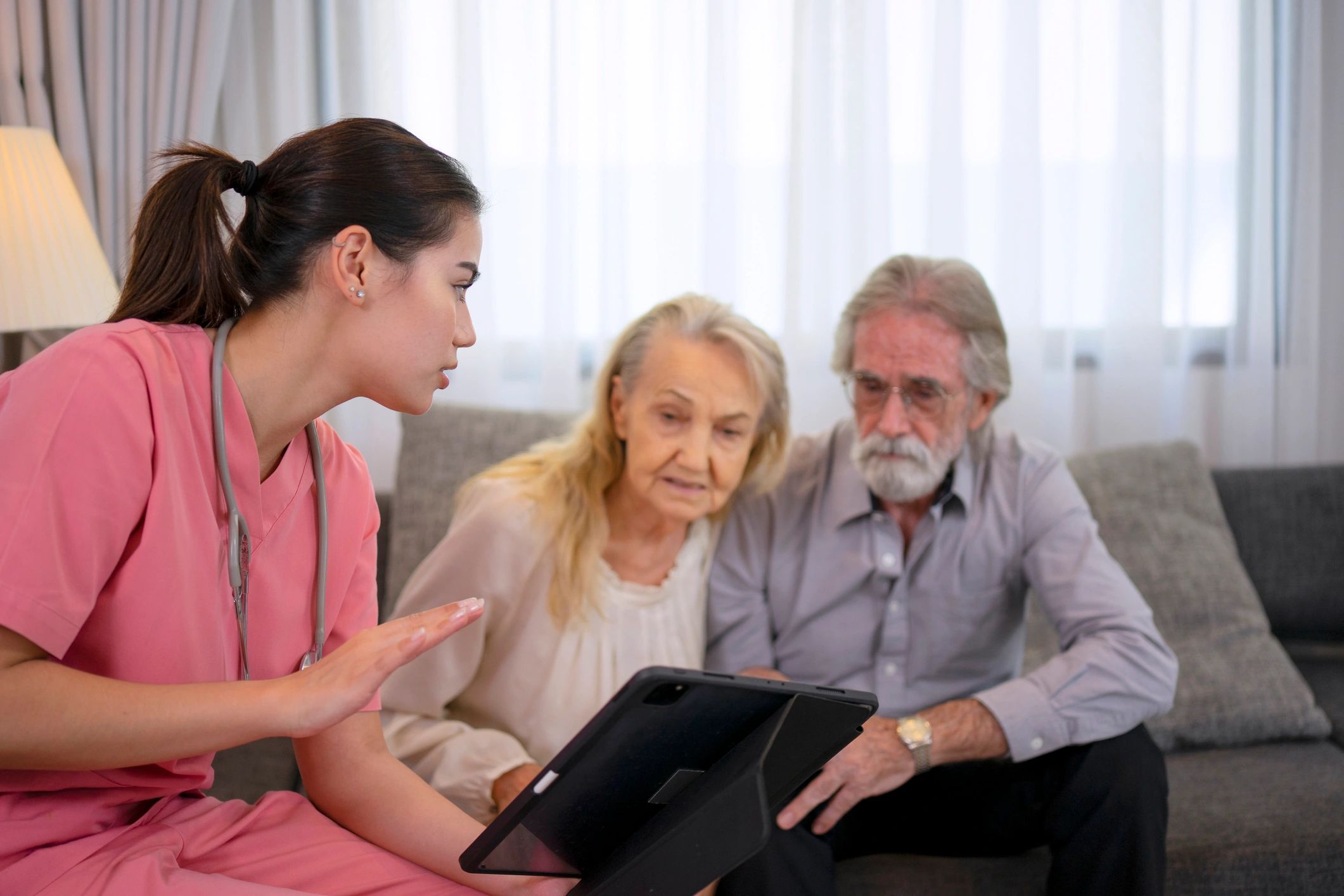 Professional providing home care planning support