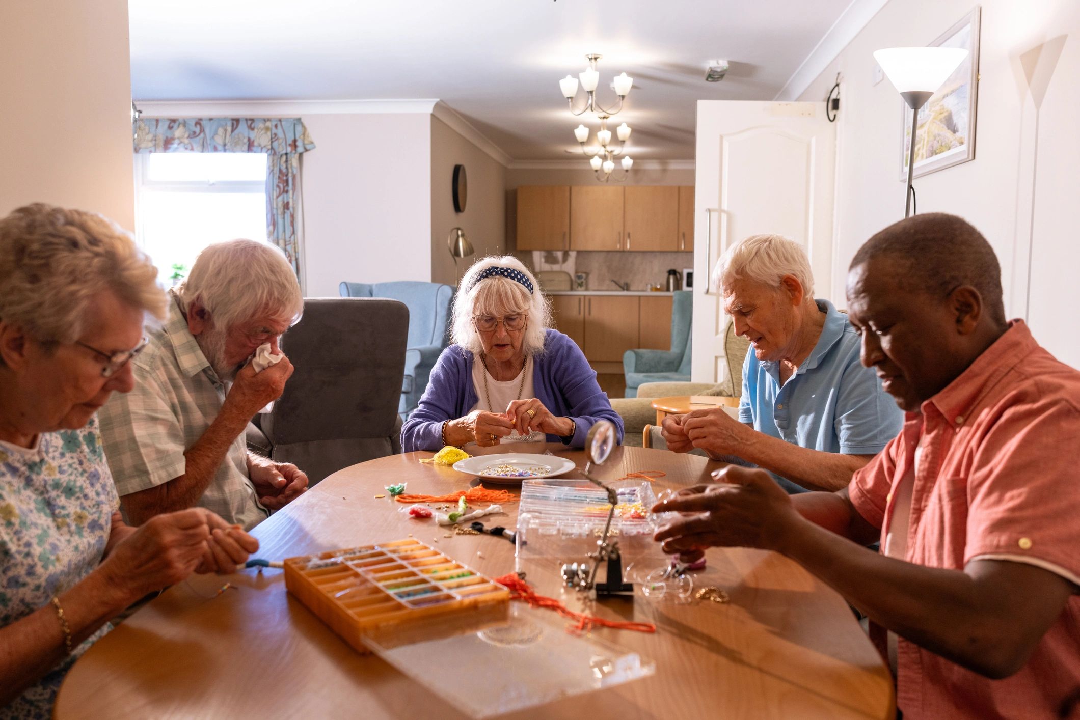 Older adults participating in a group activity