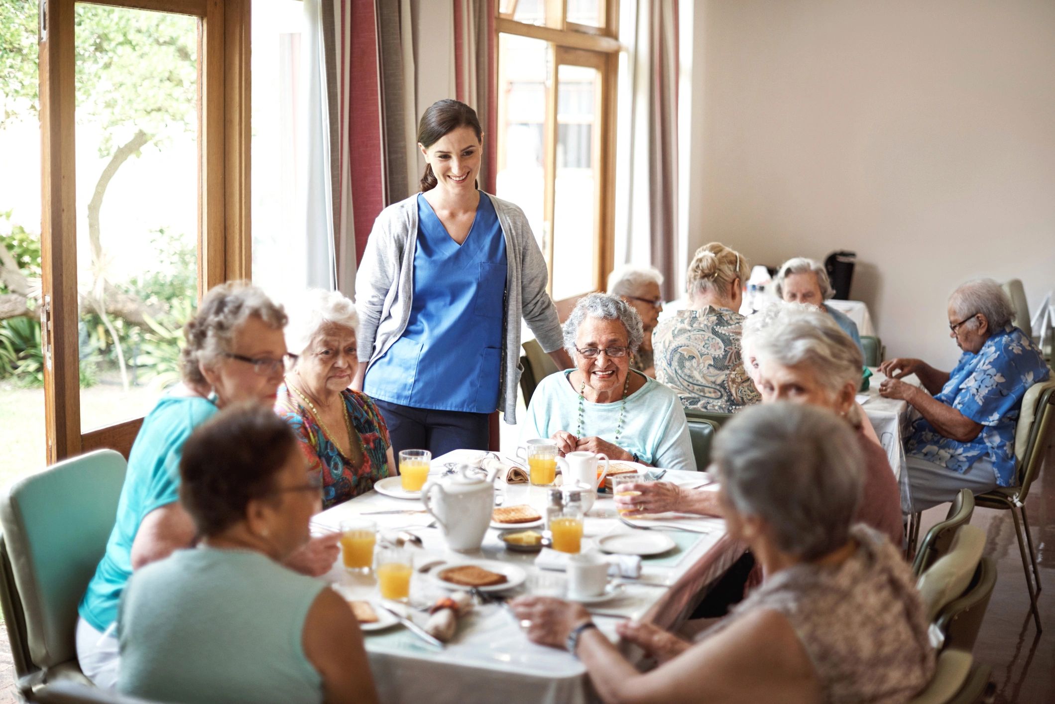 Group of seniors enjoying time together